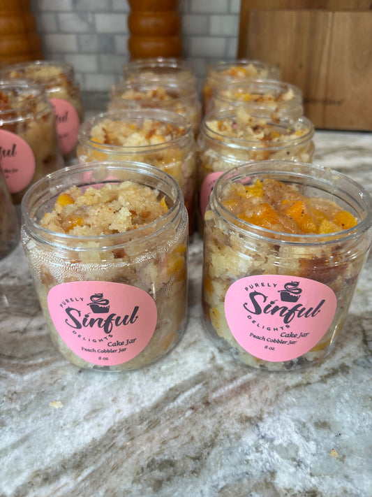 Peach Cobbler Cake Jar